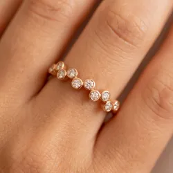 Bague Bulles Serties Clos en Or 18K ou Platine | Celinni