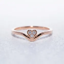 Bague Cœur Pavé en Or 18K ou Platine | Bagues Celinni