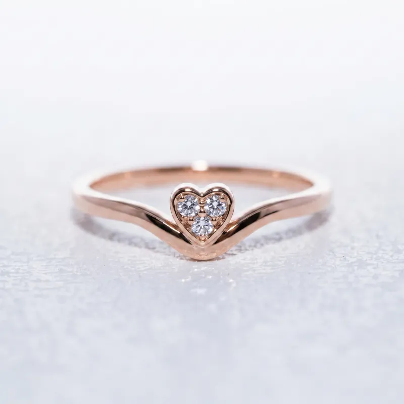 Bague Cœur Pavé en Or 18K ou Platine | Bagues Celinni