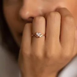 Bague Cœur Pavé en Or 18K ou Platine | Bagues Celinni