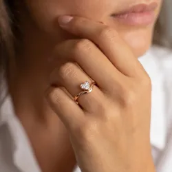 Bague Cœur Pavé en Or 18K ou Platine | Bagues Celinni