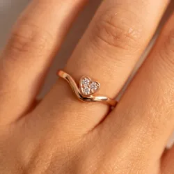 Bague Cœur Pavé en Or 18K ou Platine | Bagues Celinni