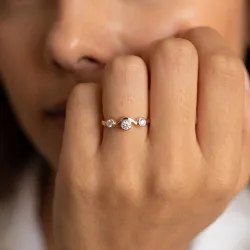 Bague Jonc Vague Trio Contrari&eacute; en Or 18K ou Platine
