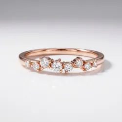 Bague Demi-couronne Diamants en Or 18K ou Platine | Celinni