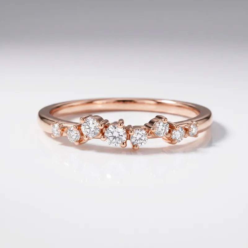 Bague Demi-couronne Diamants en Or 18K ou Platine | Celinni