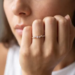 Bague Demi-couronne Diamants en Or 18K ou Platine | Celinni