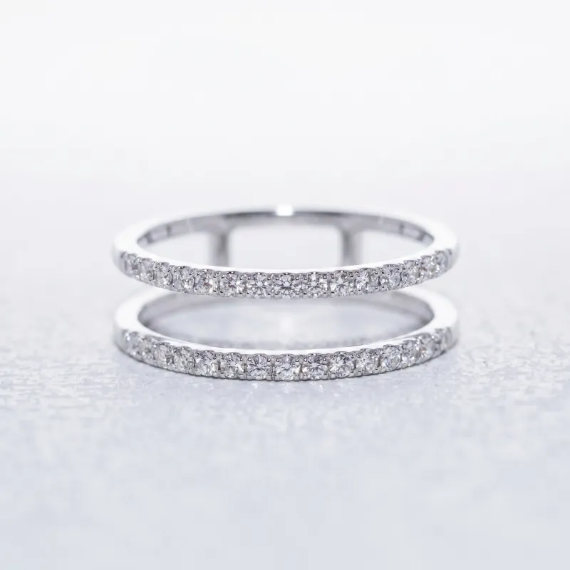 Bague Double Ligne Ajourée en Or 18K ou Platine | Celinni