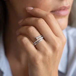 Bague Clou Enroulé Pavé en Or 18K ou Platine | Celinni