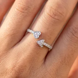 Bague Toi & Moi Cœur et Flèche en Or 18K ou Platine