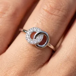 Bague Cercles Entrelac&eacute;s Pav&eacute;s en Or 18K ou Platine