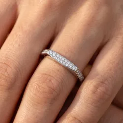 Bague Jonc Pavé Plaque en Or 18K ou Platine | Celinni