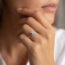 Bague Jonc Ouvert Croisé en Or 18K ou Platine | Celinni