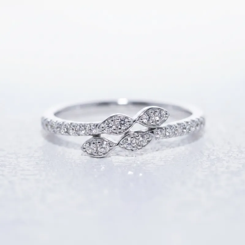 Bague Feuilles de Diamants en Or 18K ou Platine | Celinni