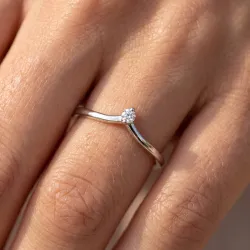 Bague Solitaire Chevron en Or 18K ou Platine | Celinni