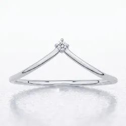 Bague Couronne Diamant Solitaire en Or 18K ou Platine