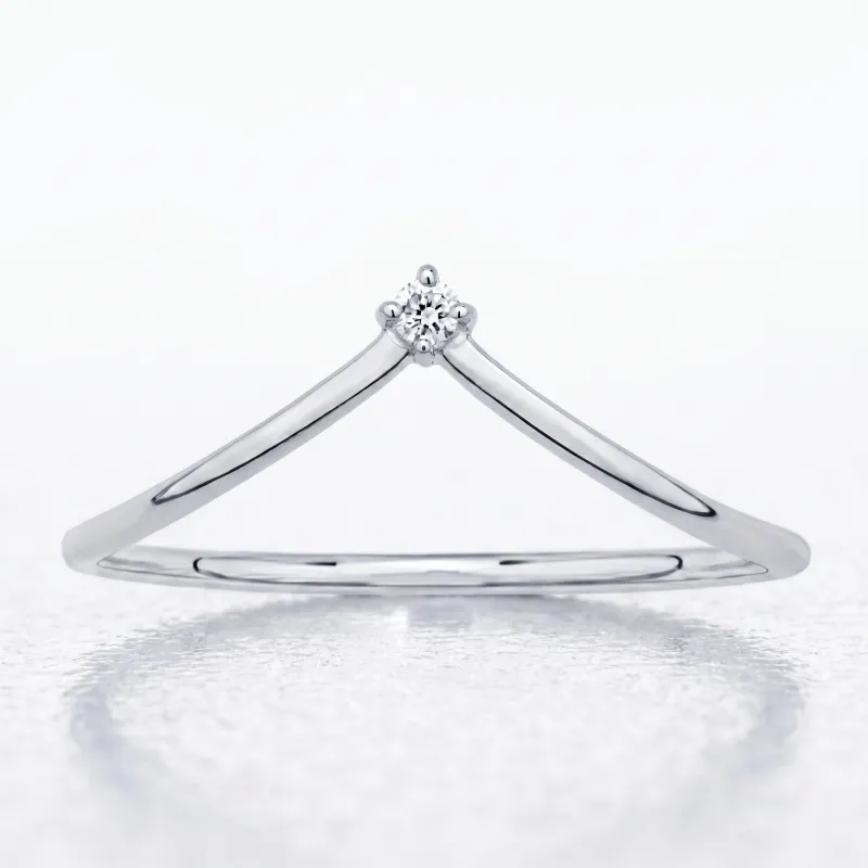 Bague Couronne Diamant Solitaire en Or 18K ou Platine