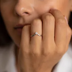 Bague Couronne Diamant Solitaire en Or 18K ou Platine