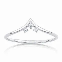 Bague Couronne Trois Diamants en Or 18K ou Platine | Celinni