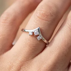 Bague Couronne Trois Diamants en Or 18K ou Platine | Celinni
