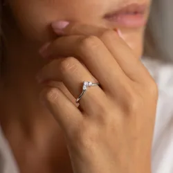 Bague Couronne Trio Diamants en Or 18K ou Platine | Celinni