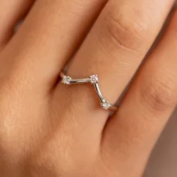 Bague Couronne Diamants Espacés en Or 18K ou Platine