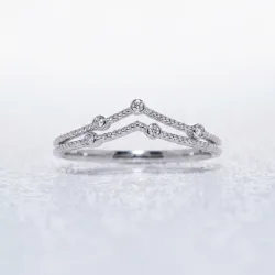 Bague Couronne Tiare Pavée en Or 18K ou Platine | Celinni