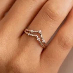 Bague Couronne Tiare Pavée en Or 18K ou Platine | Celinni