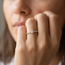 Bague Solitaire Jonc Torsad&eacute; en Or 18K ou Platine | Celinni