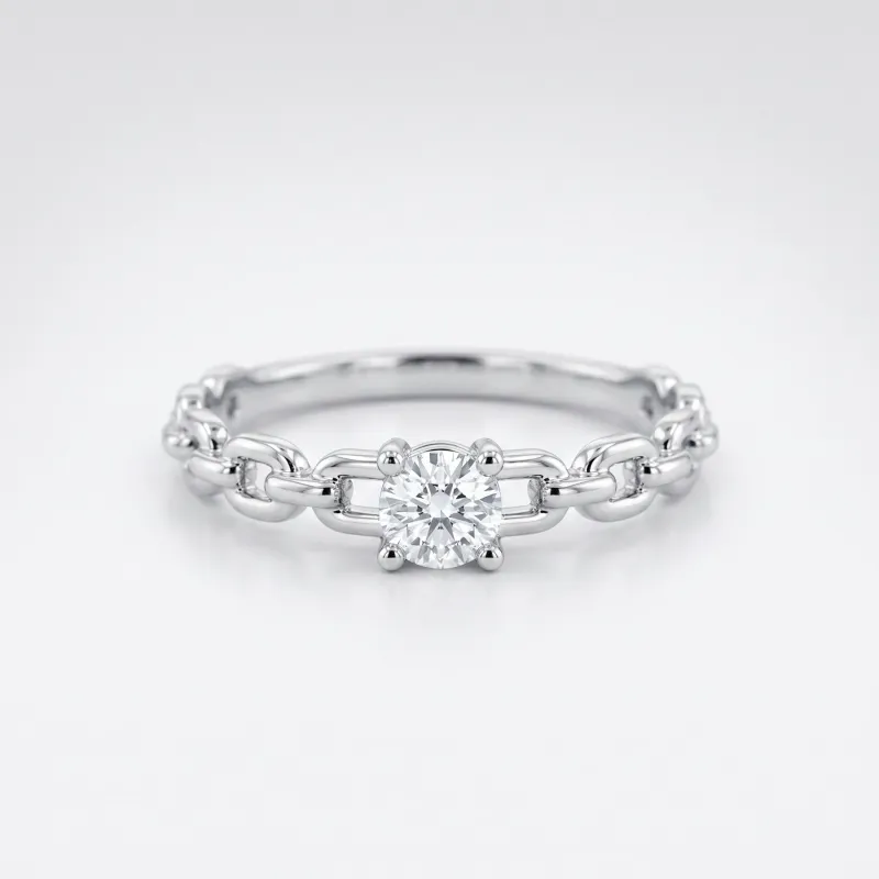 Bague Solitaire Anneau Maille en Or 18K ou Platine | Celinni