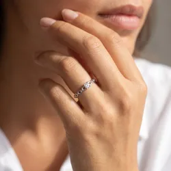Bague Solitaire Anneau Maille en Or 18K ou Platine | Celinni
