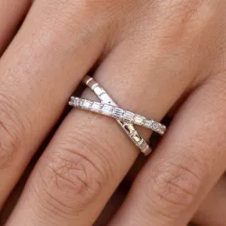 Bague Croisée Baguettes en Or 18K ou Platine | Celinni