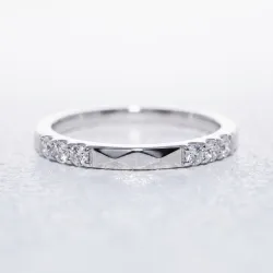 Bague Jonc Pavé Barrettes en Or 18K ou Platine | Celinni