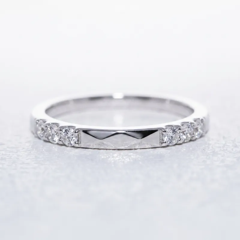 Bague Jonc Pavé Barrettes en Or 18K ou Platine | Celinni