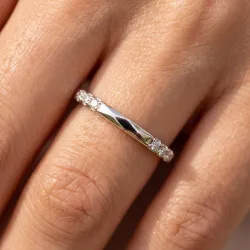 Bague Jonc Pavé Barrettes en Or 18K ou Platine | Celinni