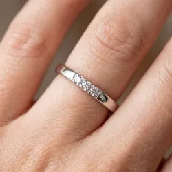 Bague Jonc Trois Diamants en Or 18K ou Platine | Celinni