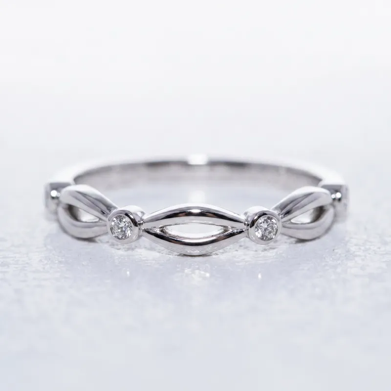 Bague Jonc Tressé Diamants en Or 18K ou Platine | Celinni
