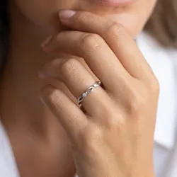 Bague Jonc Tressé Diamants en Or 18K ou Platine | Celinni