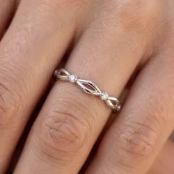 Bague Jonc Tressé Diamants en Or 18K ou Platine | Celinni