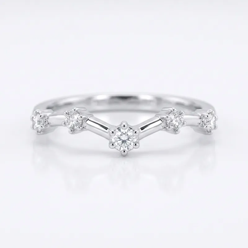 Bague Chevron Diamants Griffes en Or 18K ou Platine