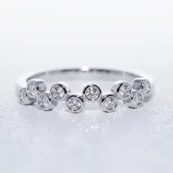 Bague Bulles Serties Clos en Or 18K ou Platine | Celinni
