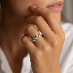 Bague Bulles Serties Clos en Or 18K ou Platine | Celinni