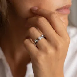 Bague Jonc Vague Trio Contrarié en Or 18K ou Platine