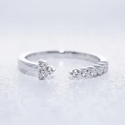 Bague Jonc Ouvert Trio Ligne en Or 18K ou Platine | Celinni