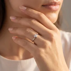 Bague Trilogie Diamants Croisée en Or 18K ou Platine