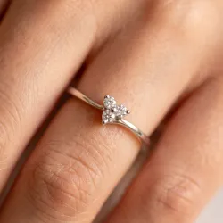 Bague Trilogie Diamants Croisée en Or 18K ou Platine