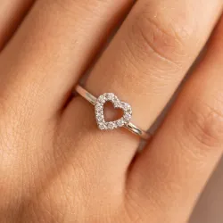 Bague Cœur Pavé Diamants en Or 18K ou Platine | Celinni