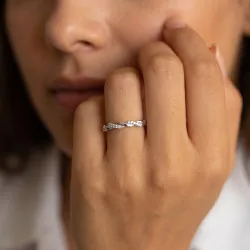 Bague Crois&eacute;e Torsad&eacute;e en Or 18K ou Platine | Celinni