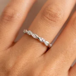 Bague Crois&eacute;e Torsad&eacute;e en Or 18K ou Platine | Celinni