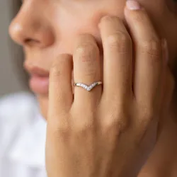Bague Chevron Diamants en Or 18K ou Platine | Celinni