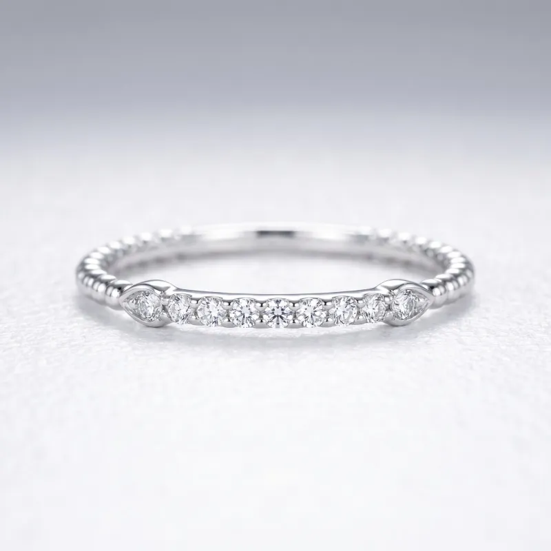 Bague Jonc Marquise Pavé en Or 18K ou Platine | Celinni